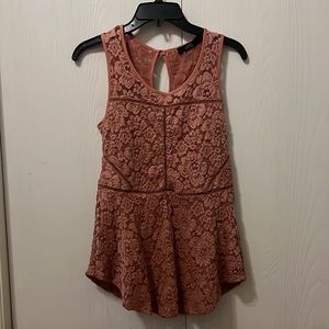 WOMENS BKE PINK FLORAL TEXTURE TANK TOP SIZE S